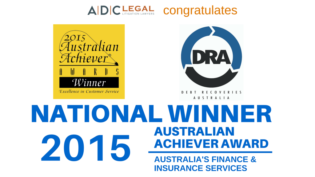 Debt Recoveries Australia is National Winner of the 2015 Australian Achiever Award for Australia’s Finance & Insurance Services